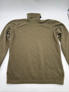 RTW Charleston Olive Green Turtle Neck 100% Cashmere Sweater (Italy Sz 14)